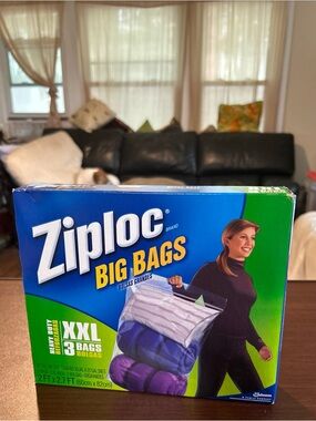 Ziploc Big Bags XXL - Reusable Storage Bags, 20 gallon size, 3 XXL bags in box